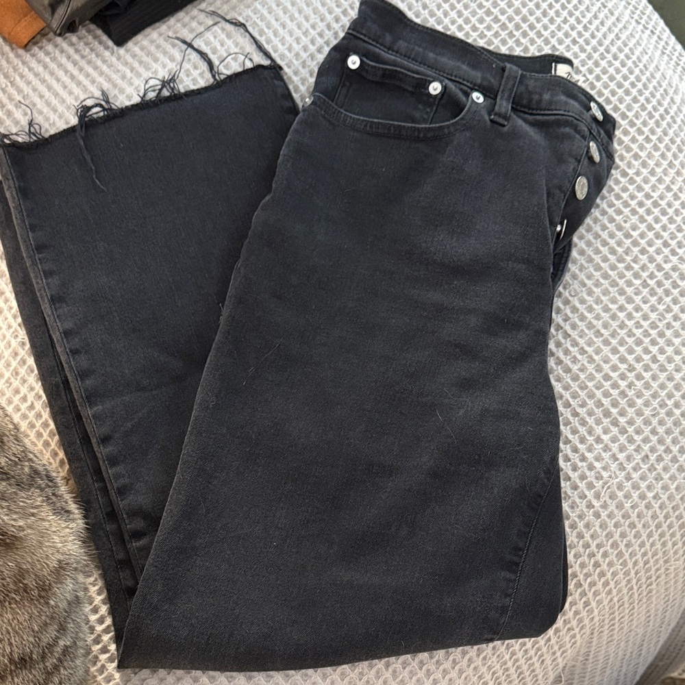 Madewell faded black Perfect Vintage Wide-Leg Crop Jean size 29